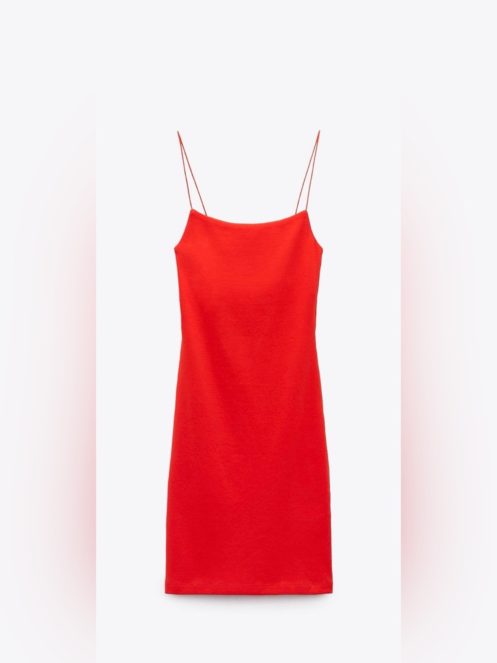 Zara Red Spaghetti-Strap Slip Mini Dress